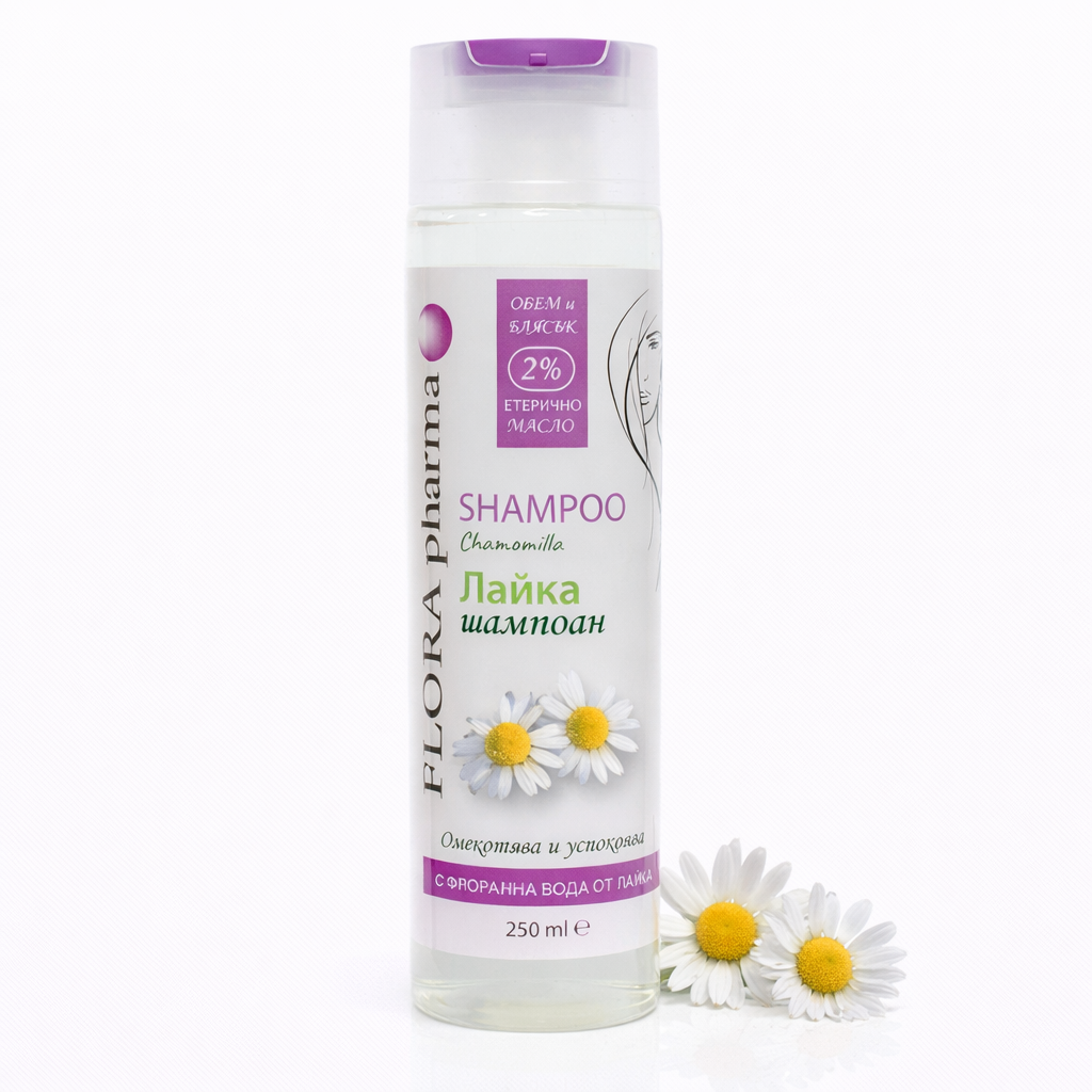Натурален шампоан с Лайка – 250 ml – успокоява скалпа и придава блясък на косата